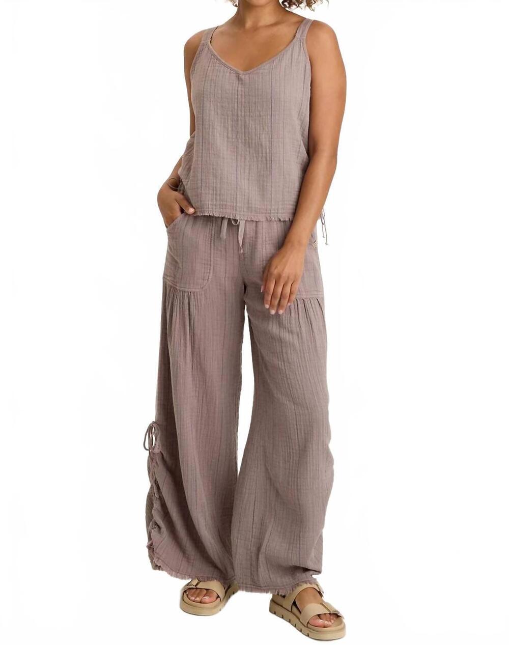 NEW XCVI grethel strappy striped tank top in velvet mink